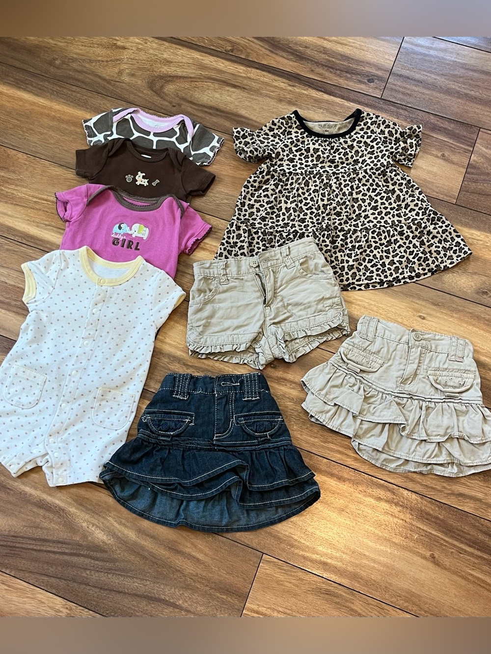 Baby girl 6-9mo LOT8pcs Y2K style infant clothing bundle skirts bodysuits shorts